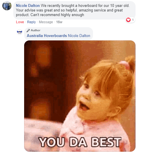 customer's comments of Australia hoverboards