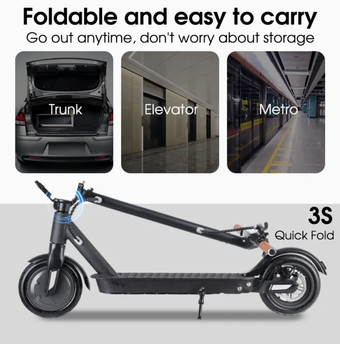 Electric Scooter with Foldable Features